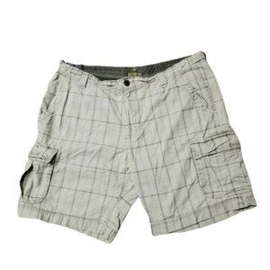 Red Head Mens Size 42 Shorts Cargo Pockets Plaid Beige/Tan Gray 100% Cotton